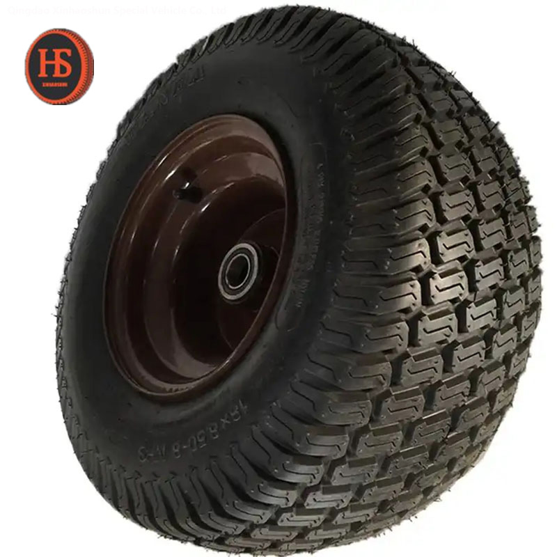 Heavy Duty Galvanized Pneumatic Swivel Plate Wheel Caster with 8 Inch Rubber Air Tires 8.50-8