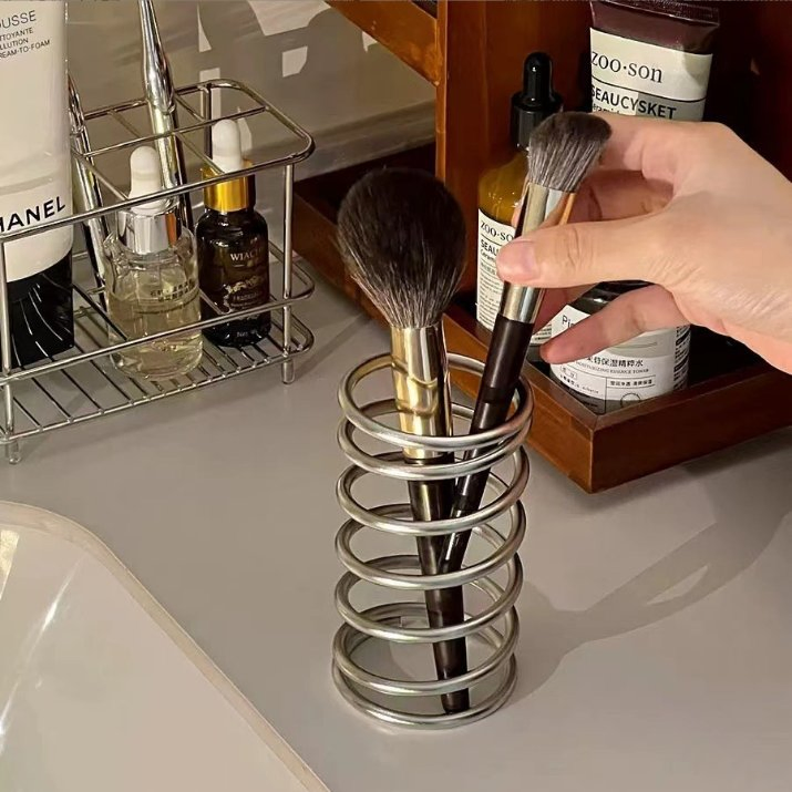 Metal Toothbrush Holder, Minimalist Desktop Organizer, Bathroom Drainage Storage Rack