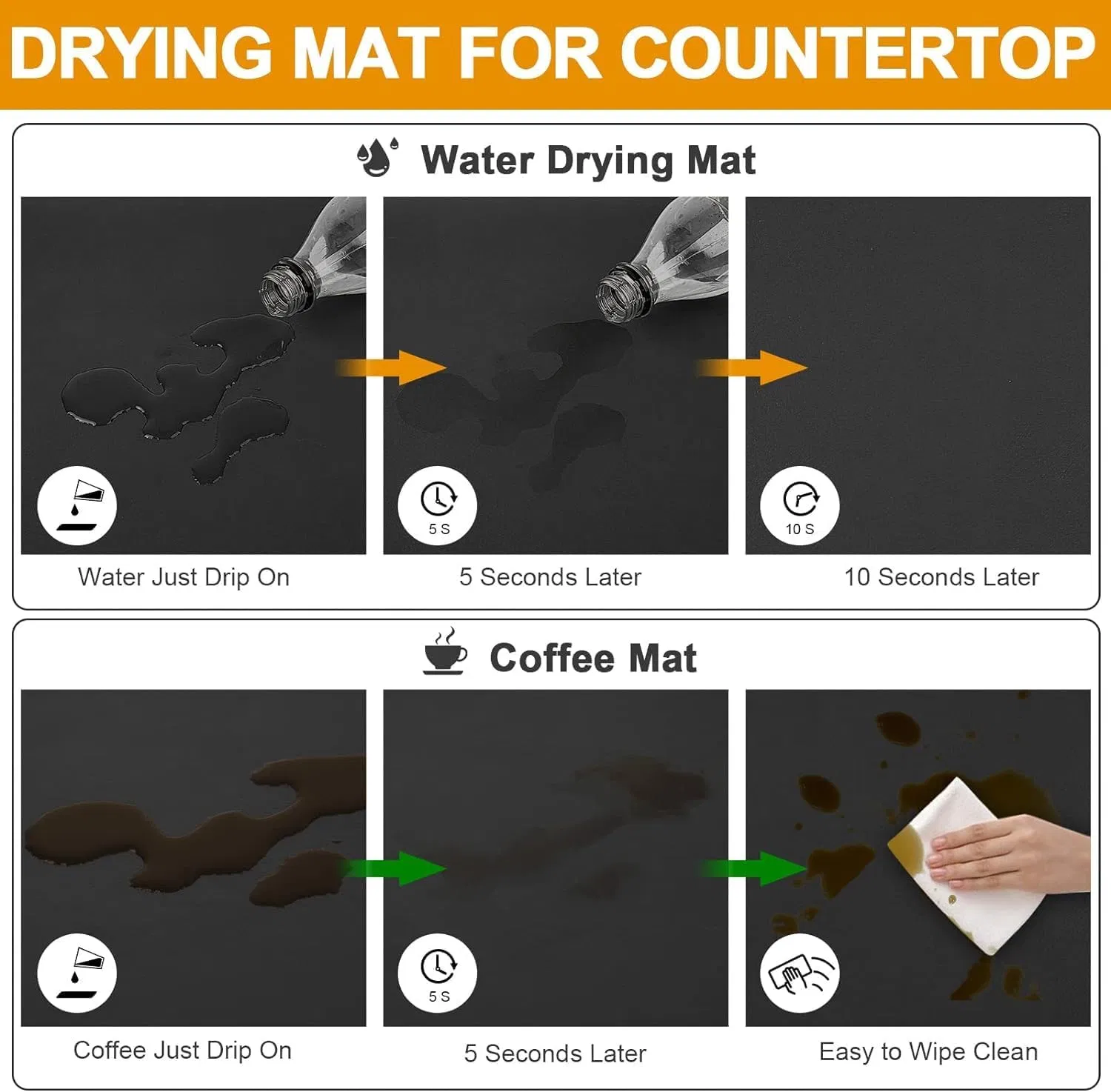 Силиконовый коврик для сушки посуды и корма питомцев