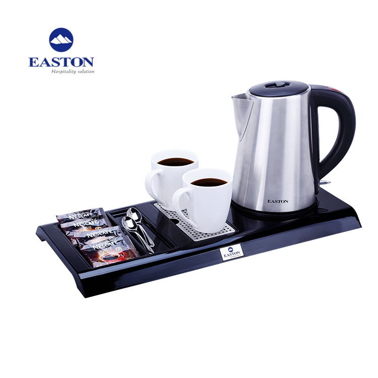 Hotel 1.0L Anto Shut-off Stainless Steel Electric Kettle with Tray