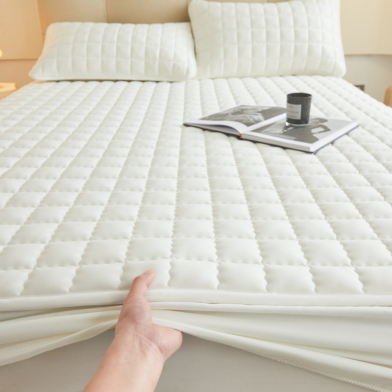 Joy Home Fashion Non-Slip One-Piece Waterproof Padded Fixed Mattress Protector Bed Sheet Fitted Shee