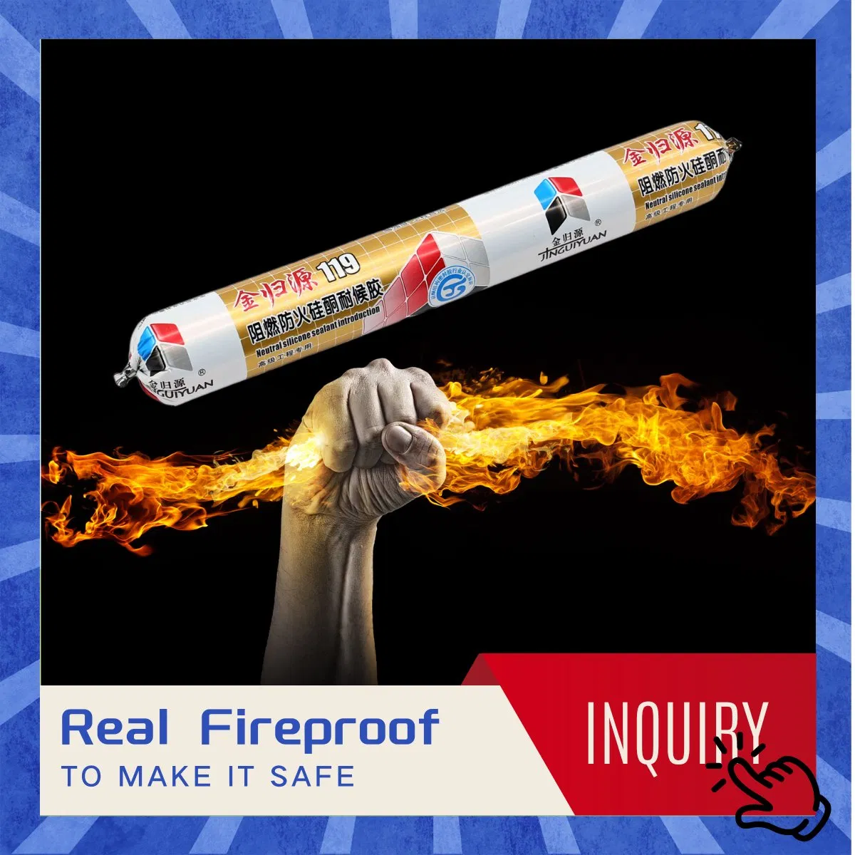 Good Bonding Firestop Sealant Fast Dry Glue Fireproof High Quality Silicone Sealant