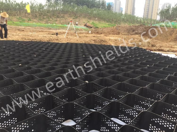 Honeycomb Gravel Stabilizer Geocell Grid for Driveway Welding Cell Black Color