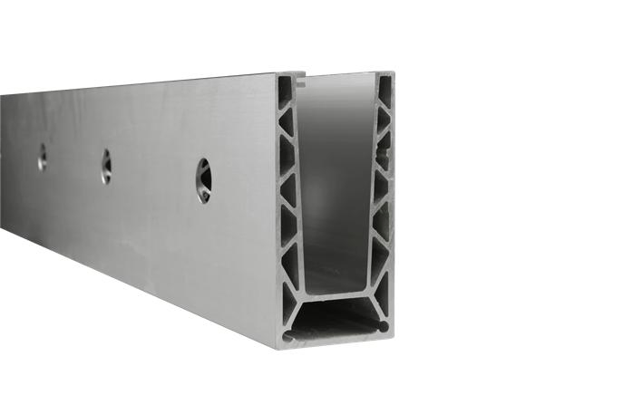 0.74kn 1kn 1.5kn BS6180 Tested Base Shoe Aluminum Frameless U Channel Glass Railing/Balustrade