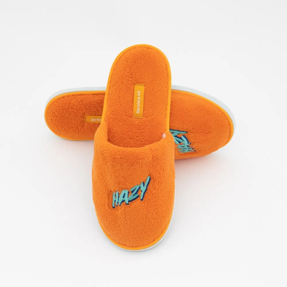 Non-Woven Material Custom Colors Screen Printing Logo Disposable Cheap Hotel Slippers