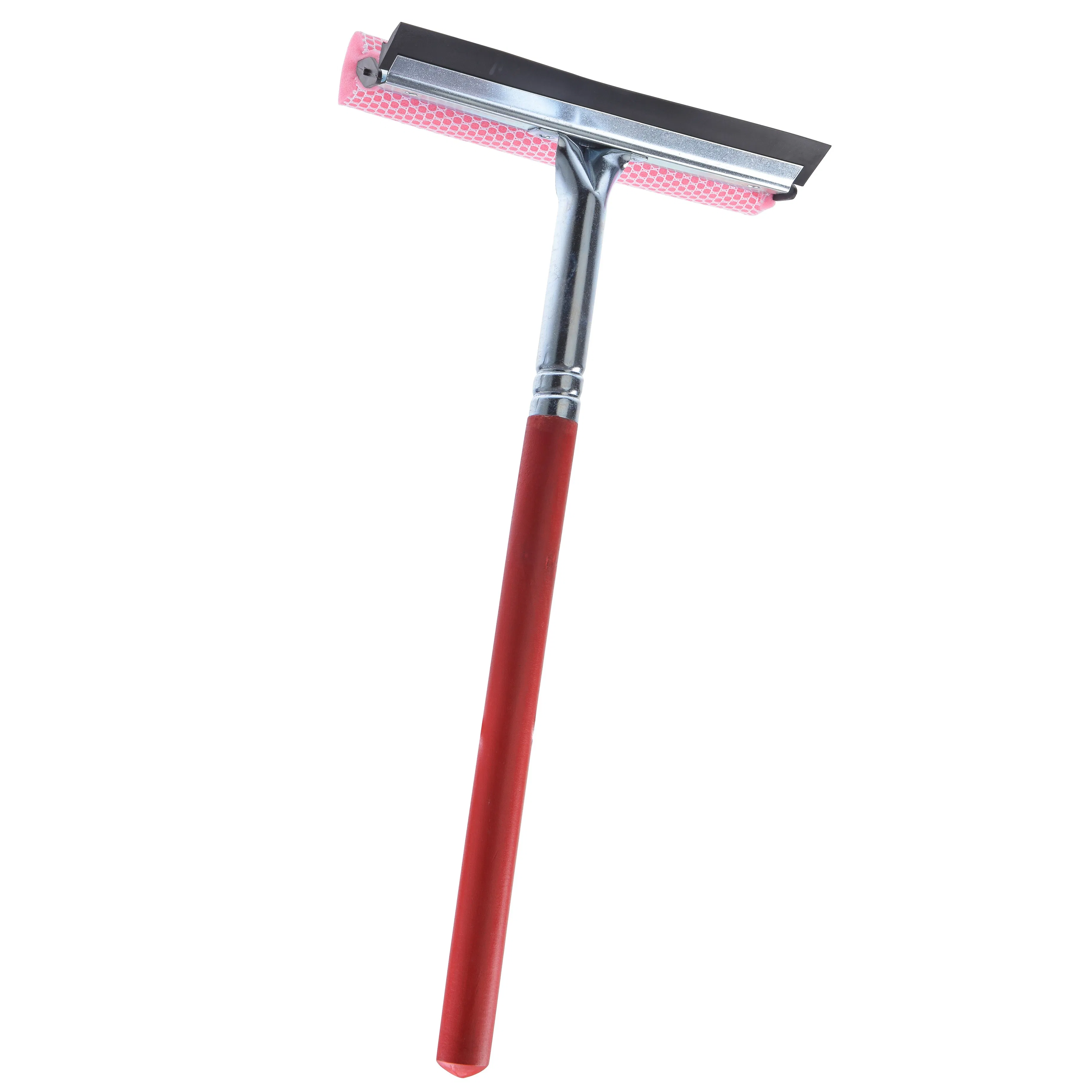 Window Squeegee and Windshield Cleaning Sponge and Rubber Squeege with Wooden Handle for Tough Clean 8"