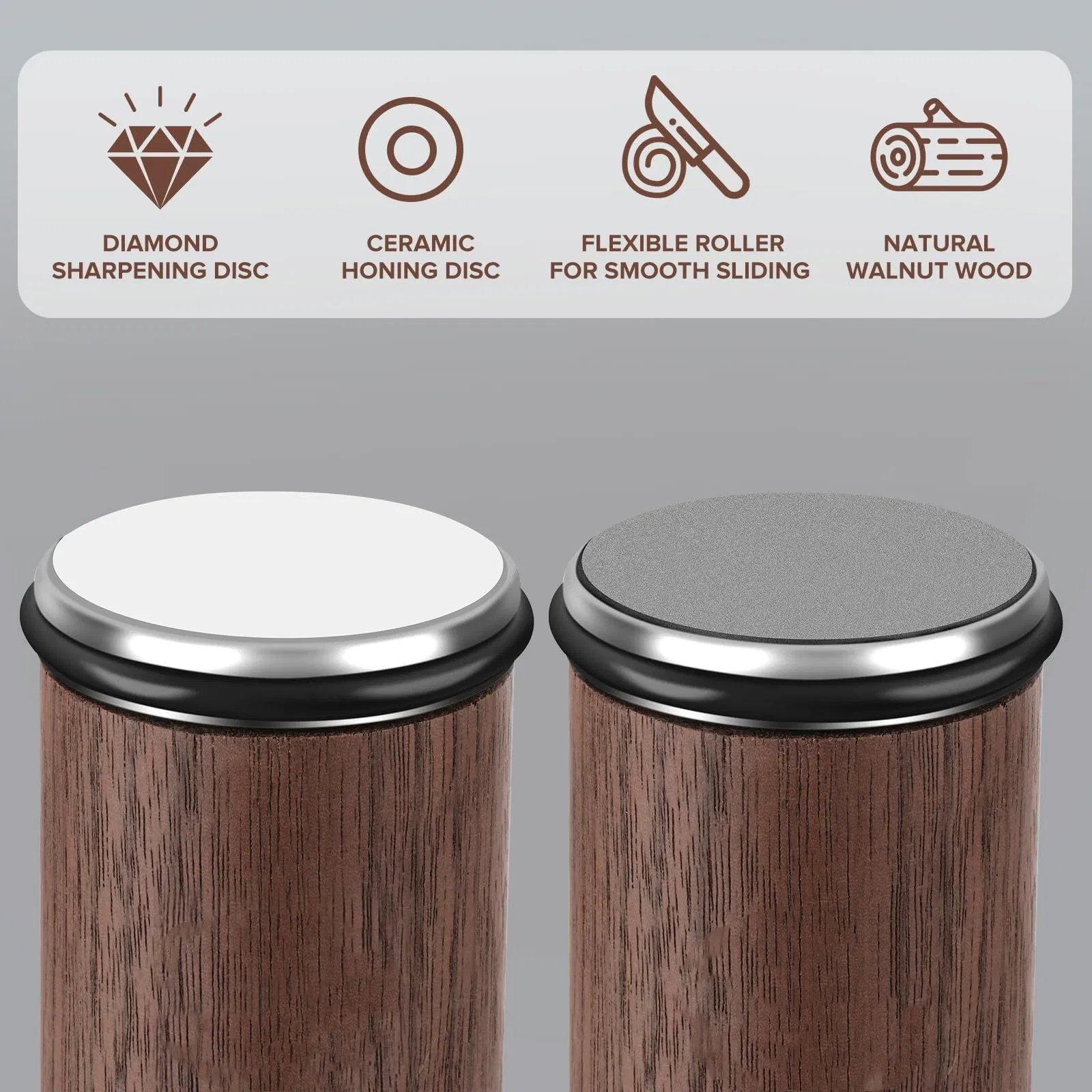 New Tumbler Kitchen Diamond Coated Ceramic Stone Grit Disc Roller PRO Magnetic Edge Adjustable Angle Rolling Knife Sharpener