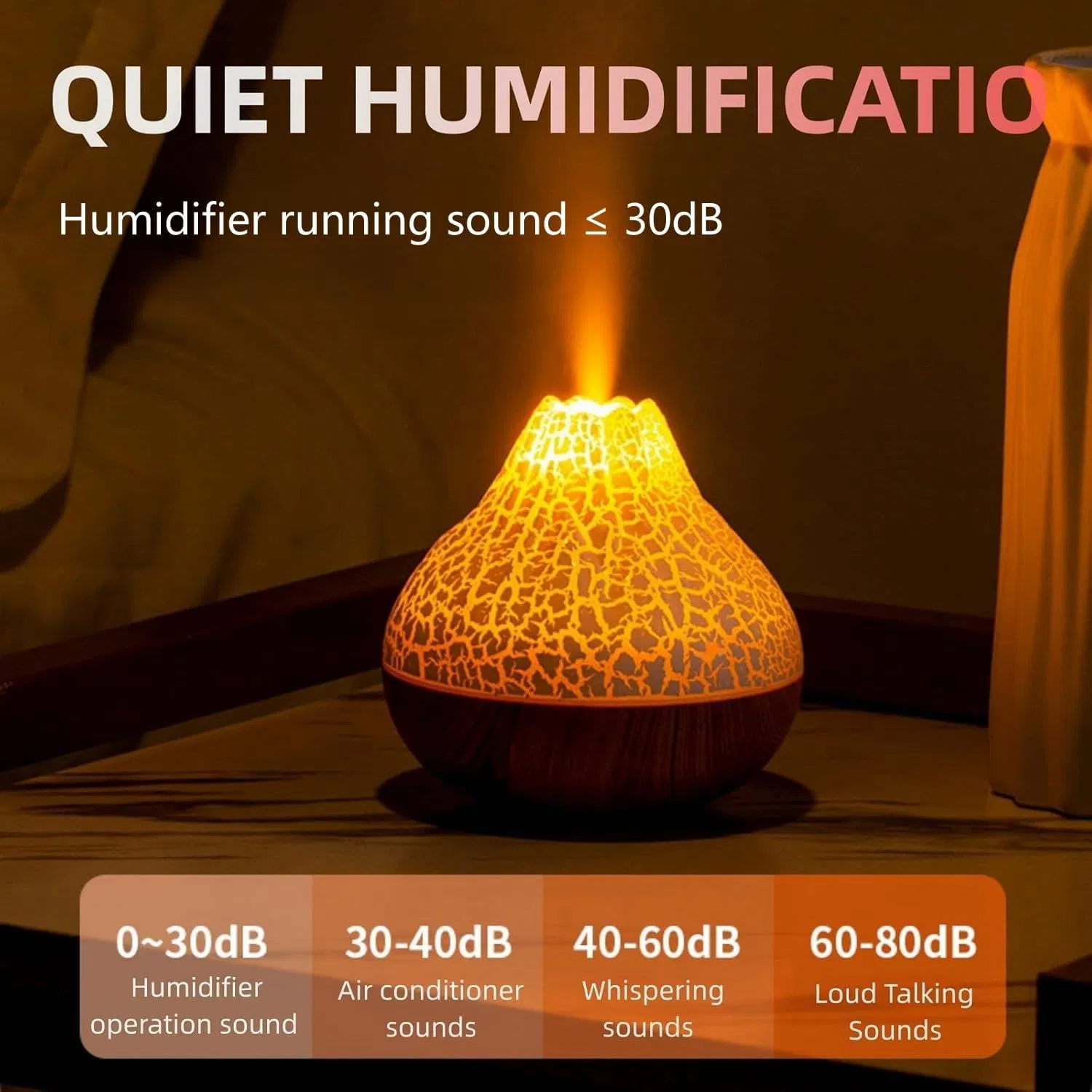 New Air Humidifier Diffuser Cool USB Aroma Diffuser 300ml Wood Grain Essential Oil Atomizer Volcano Aroma Diffuser for Home