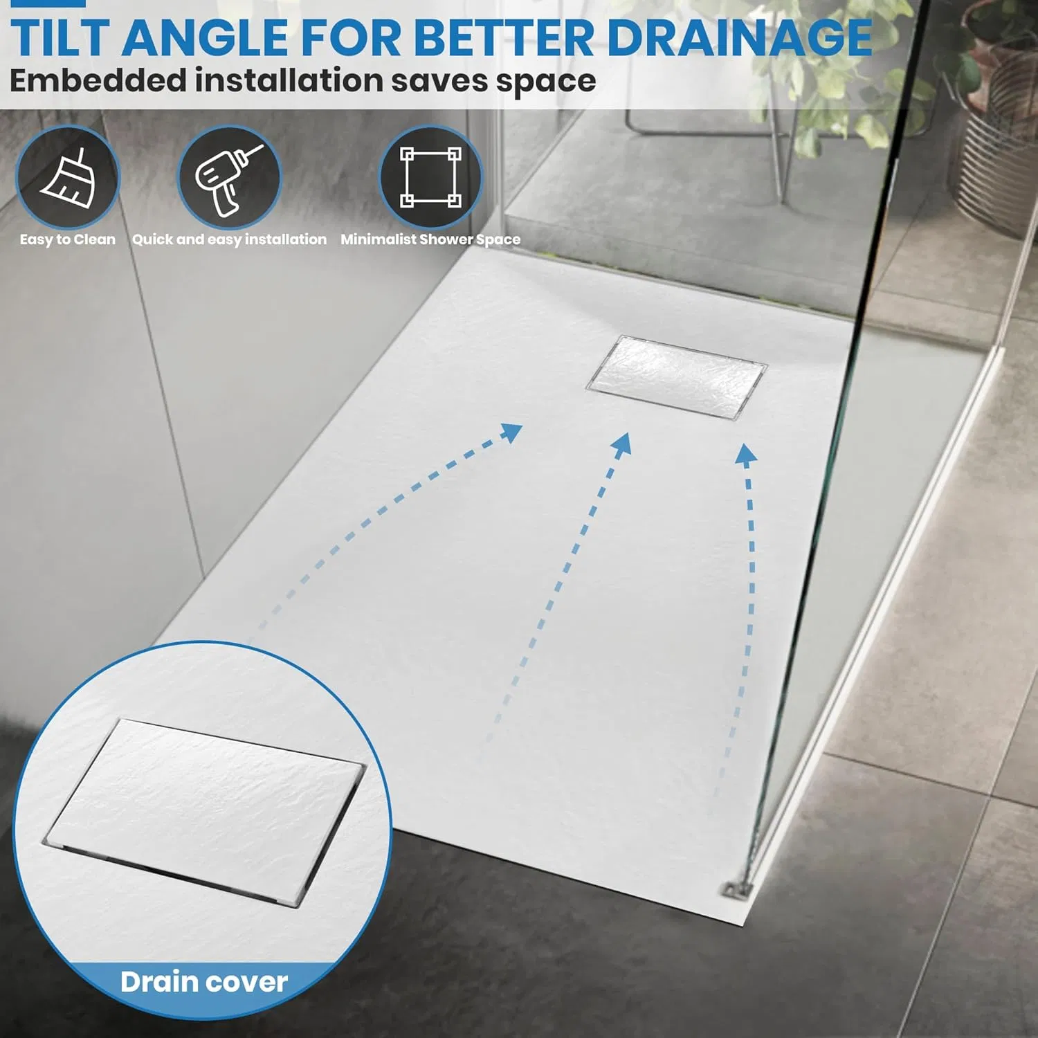 China Factory ODM Composite Gfrp Bathroom SMC Bath Shower Tray