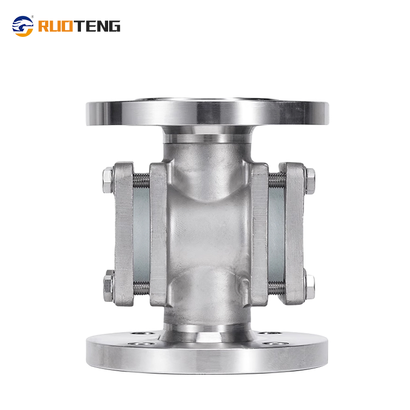 [Ruoteng] Stainless Steel Integrated Flanged Double Window Flapper Type Visual Flow Indicator