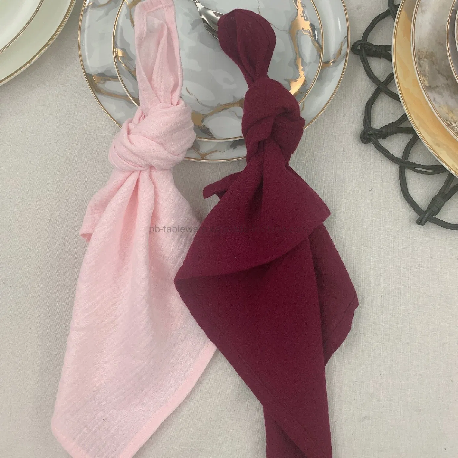 Washed Dinner Double Gauze Table Cloth Napkins in Events and Weddings