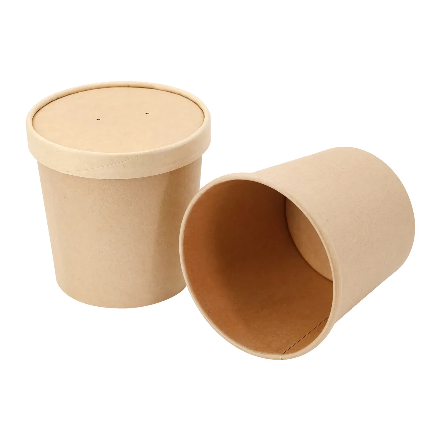 550-1500ml Biodegradable Kraft Paper Salad Bowl Takeaway Food Packaging Container