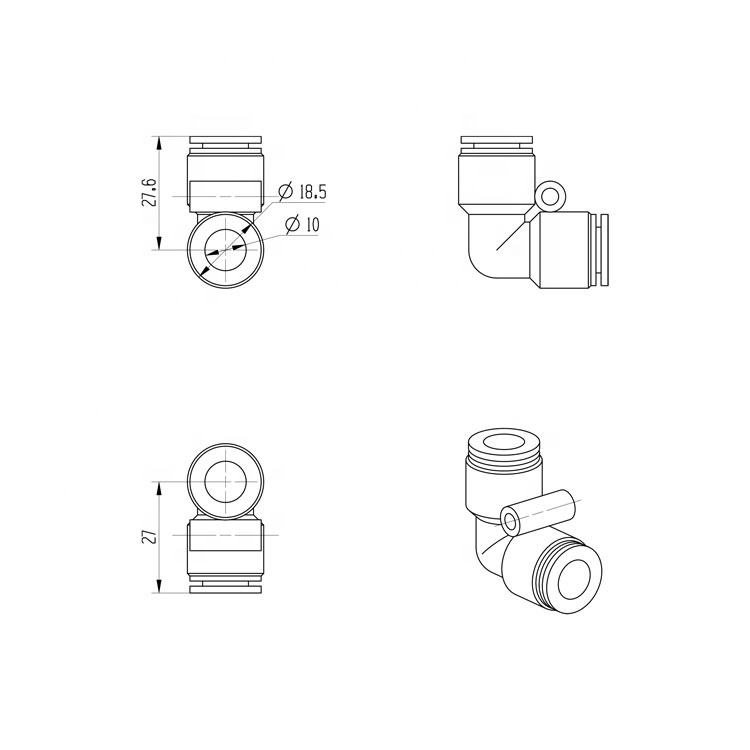 Быстроразъемные фитинги для пневмотрубок 6-12 мм