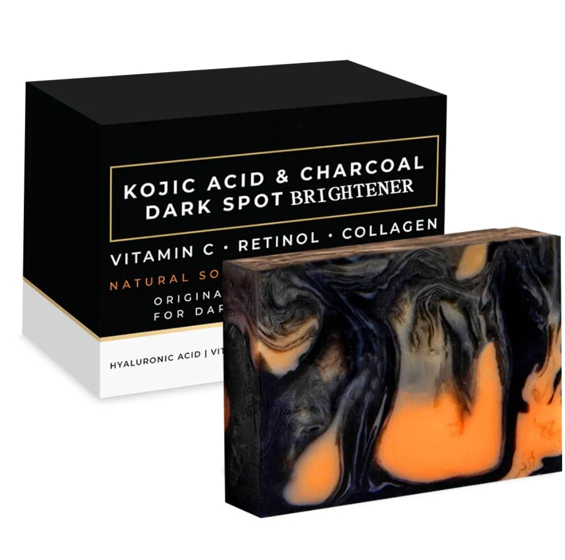 Online Wholesale and Retail Natural Ingredient Charcoal Turmeric Kojic Acid Soap Collegen Vc Retinol Handmade Lemon Snail Protein Soap Bamboo Charcoal Soap