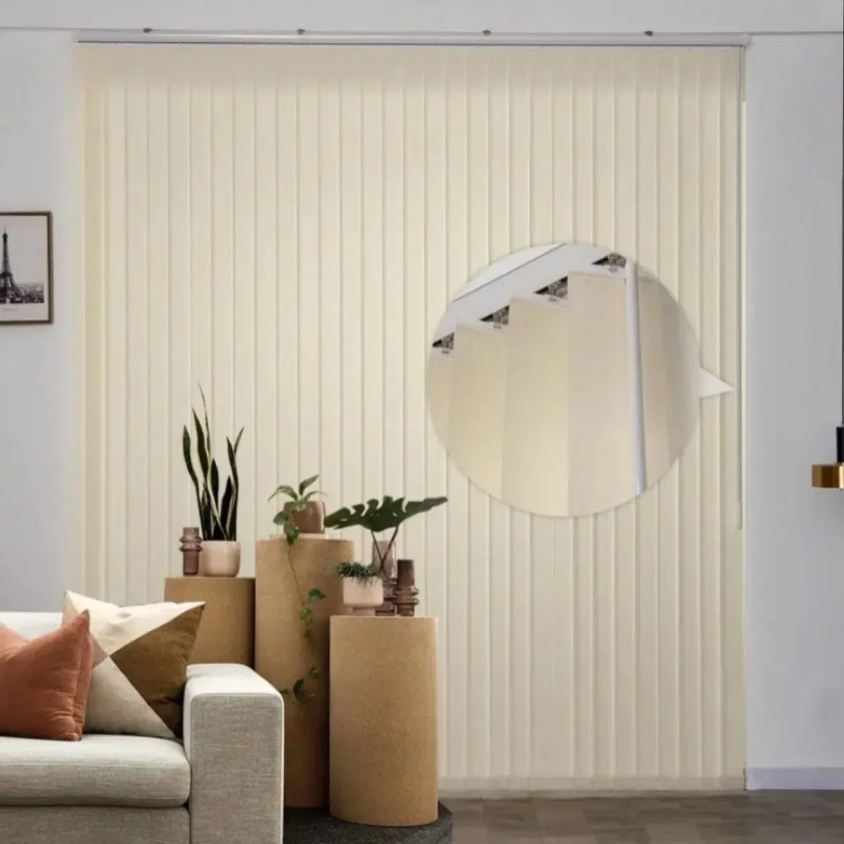 New design Durable Aluminum Track UV Protection Manual Vertical Blind for Windows