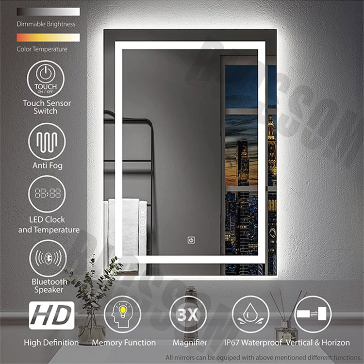 Smart Sensor Classic Comfortable Home Beauty LED Light Mirror