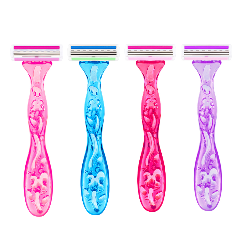 Pearlmax New Triple Blade Disposable Shaving Razor Safety Face Shaving Plastic Razor for Women