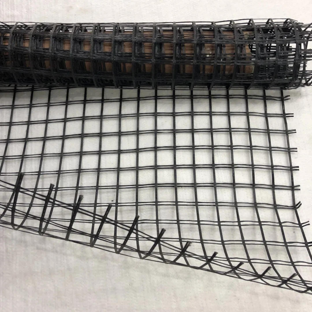 Black Color 120kn Synthetic Fiber Polypropylene / Polyester Biaxial Geogrid