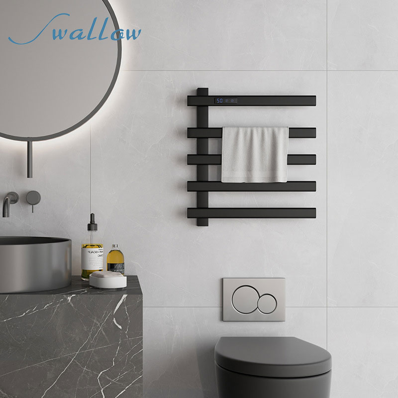 Factory Wholesale Electric Towel Heater Drying Rack Smart with Timer Matt Finish Anti-Fingerprint