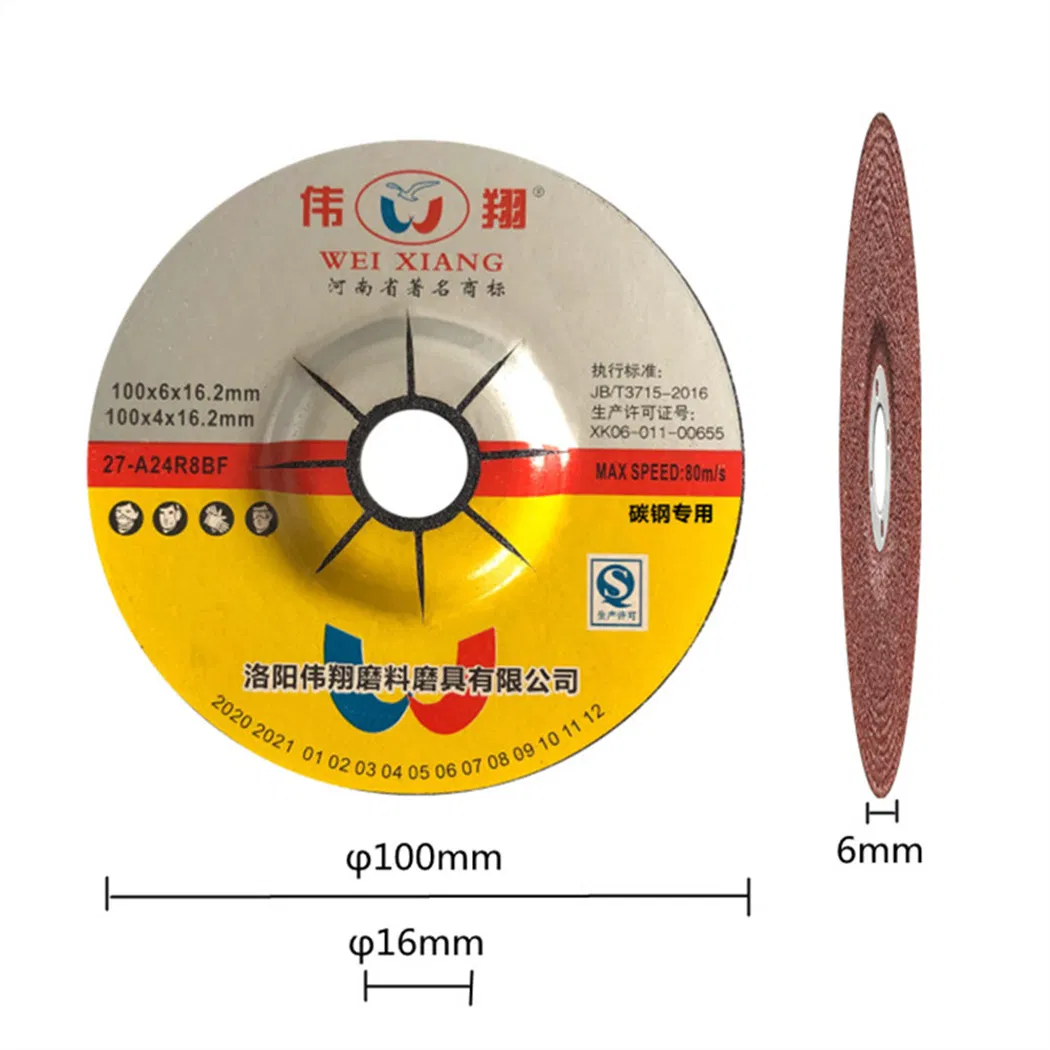 Black 4" Grinding Wheels 100X6.0X16mm for Metal Accept OEM