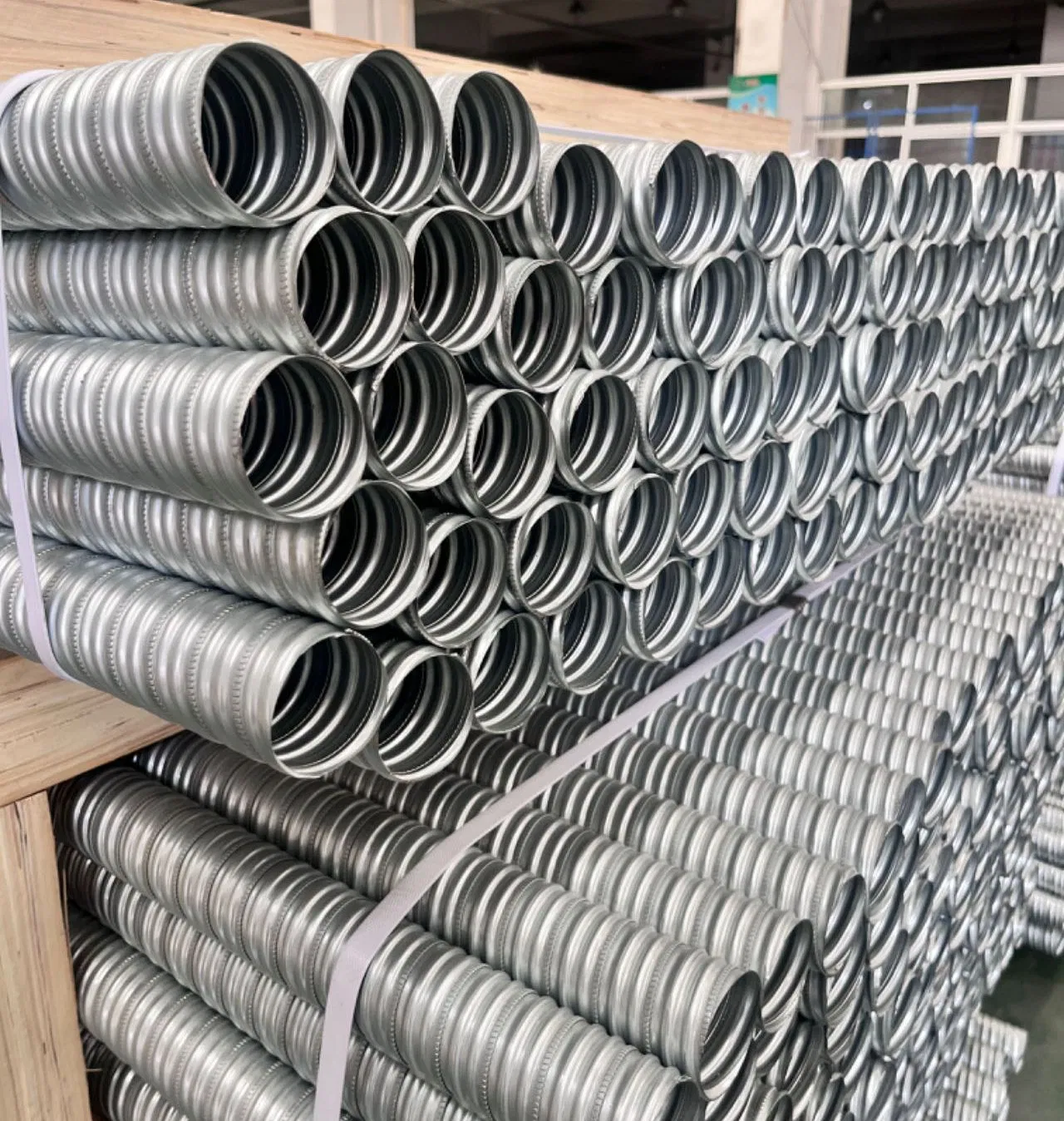 Galvanized Corrugated Metal Post Tension Duct From Prestressed Concrete Round Metal Material