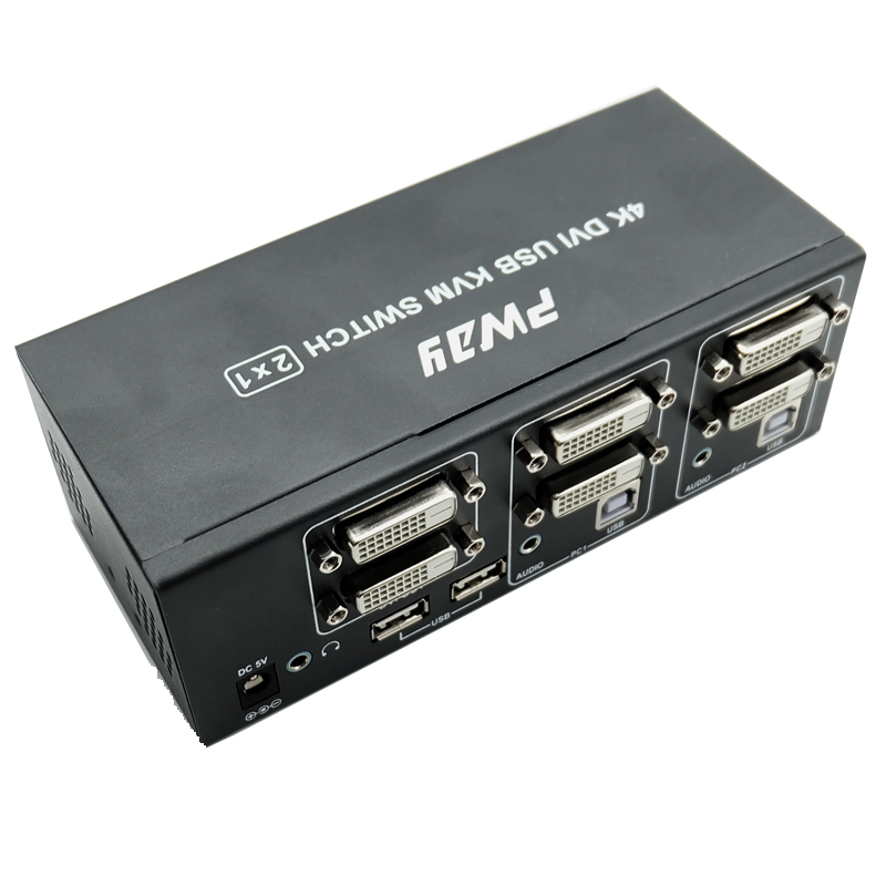 2 in 2 out DVI Matrix Switcher with Optical Coaxial Audio Extractor & IR Remote DVI Kvm Switch