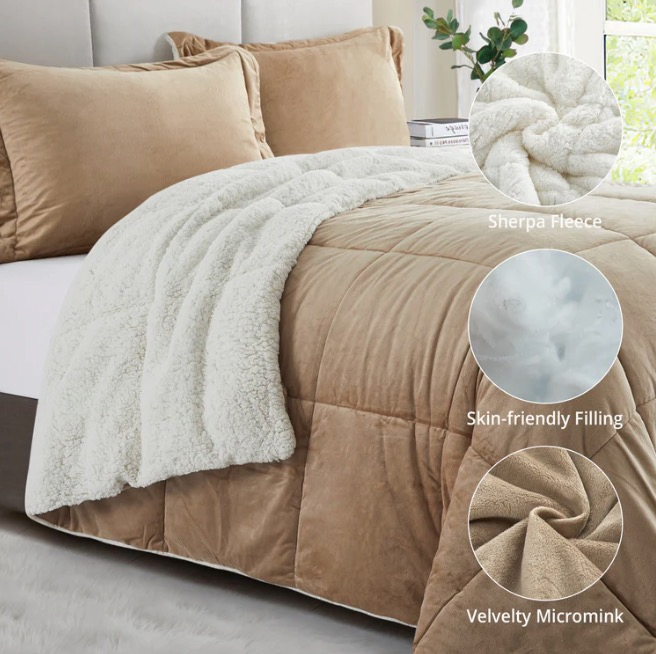 Luxurious Reversible Sherpa Comforter Set for Ultimate Comfort