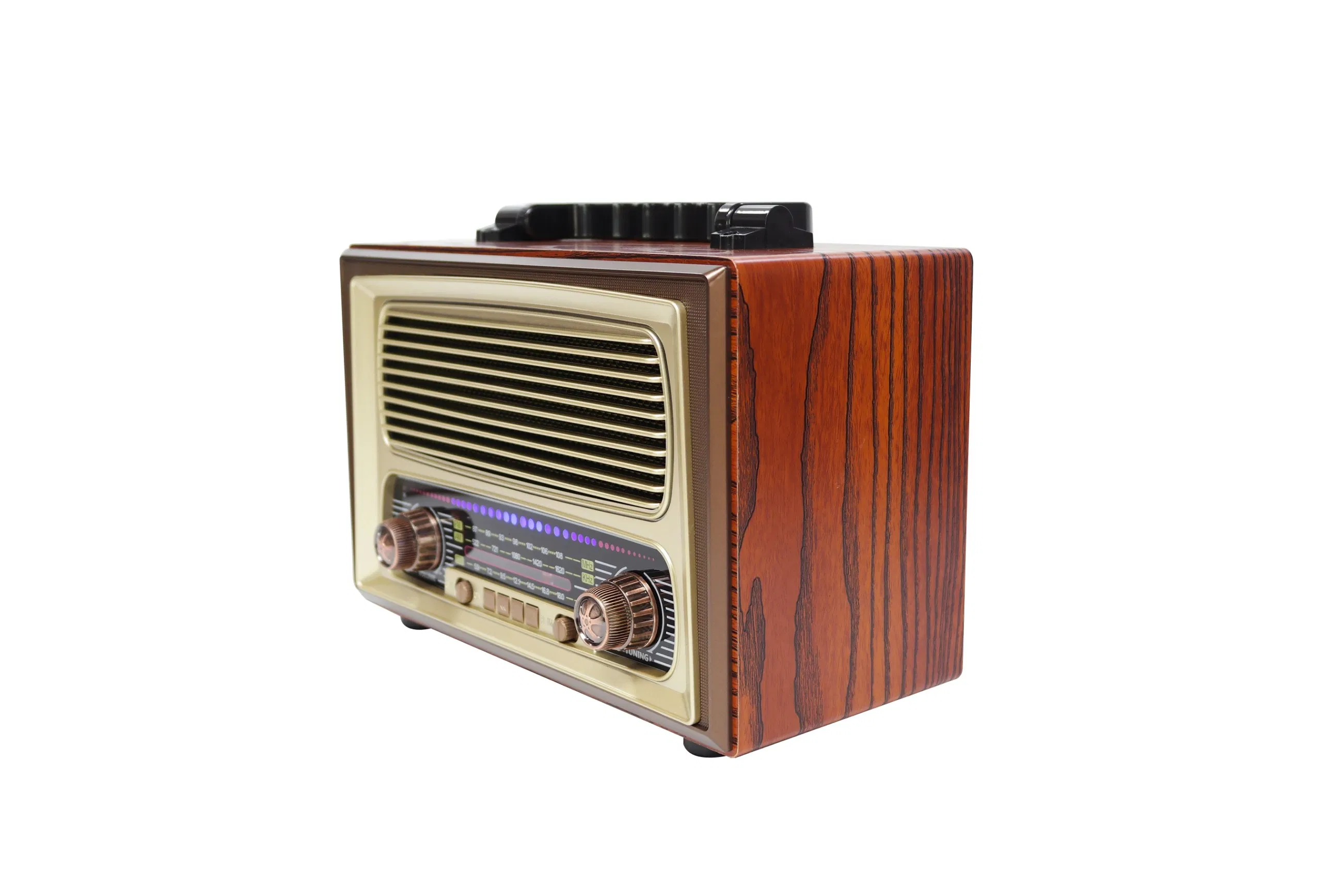 Portable 3-Band Am FM Sw Radio, TF Card and MP3 Player, Rechargeable Speaker, Bluetooth Retro Design Remote Controal Meier M-1808bt Old Radio