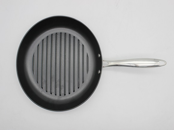 Эмалированная круглая сковорода-гриль из чугуна