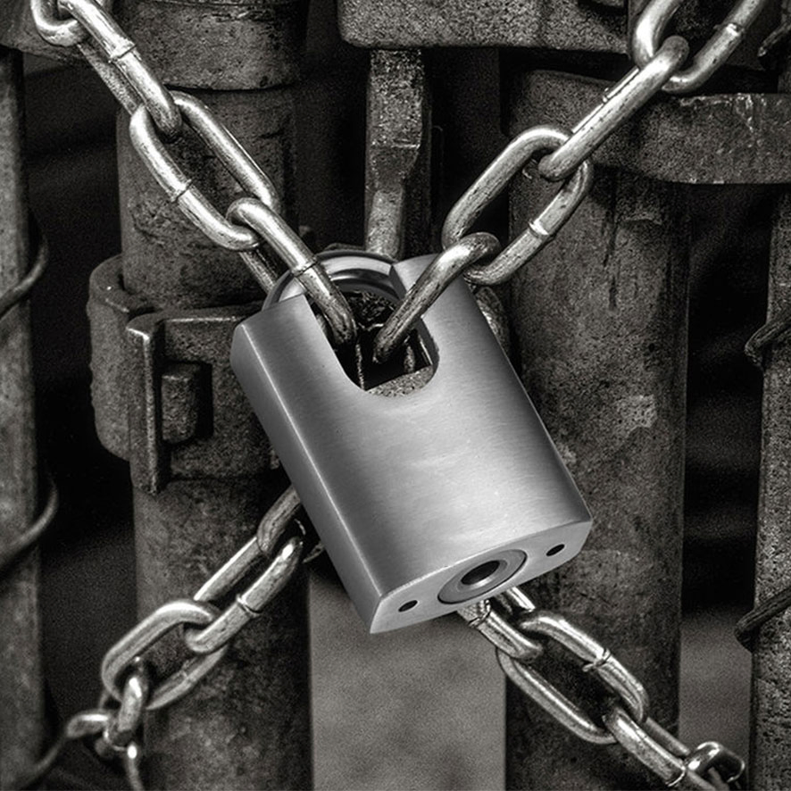 Customized Size 60mm Stainless Steel Iron Gate Chain Shackle Padlock