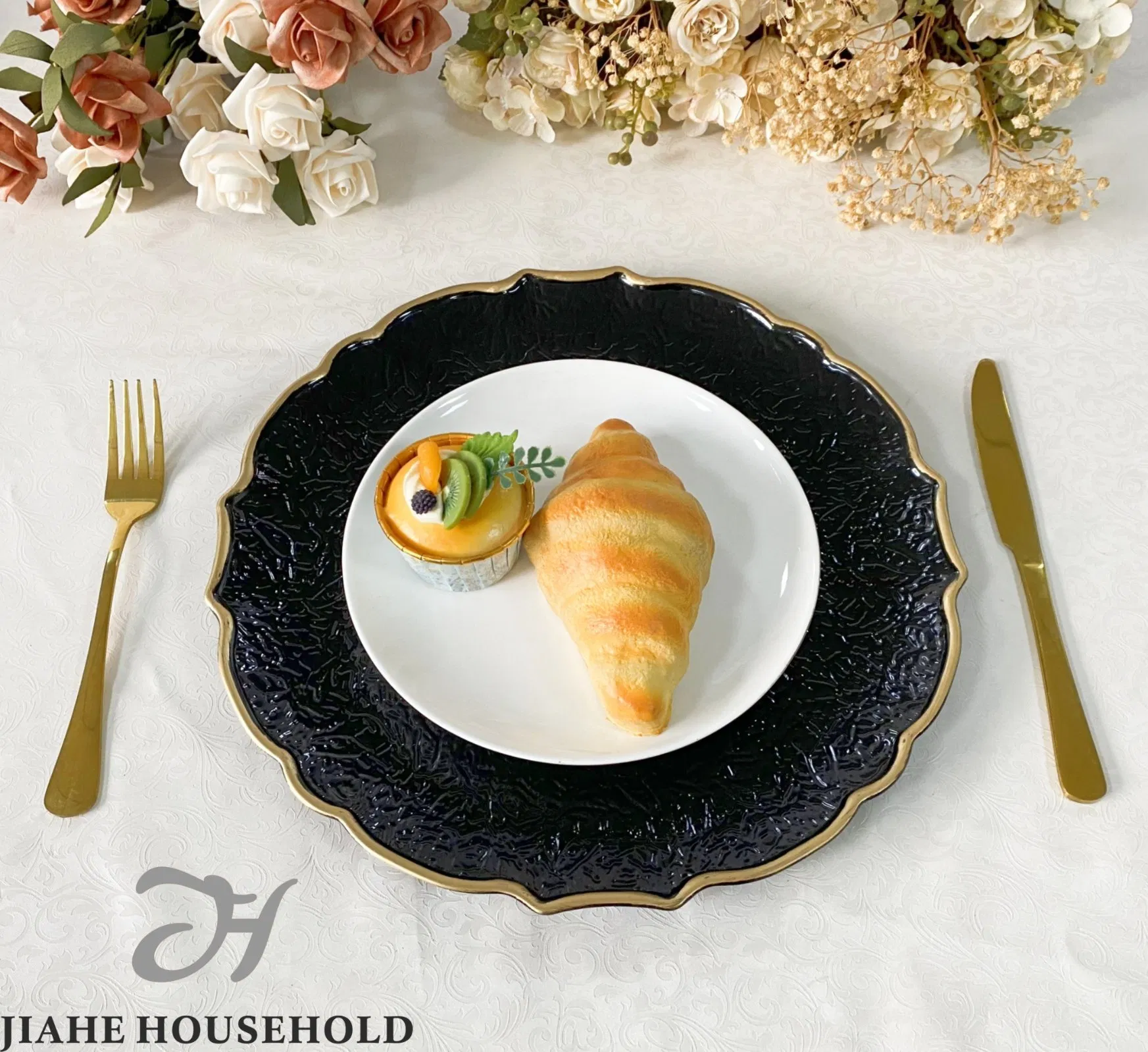 French Romantic Lace-Trim Charger Plate