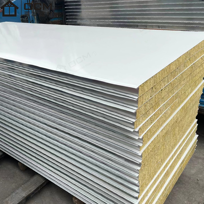 Metal Hard Exterior Polyurethane Foam Glasswool Wall Sandwich Panel Prefabricated Houses/Cold Room/Warehouse/Shed/Garage/Caravan