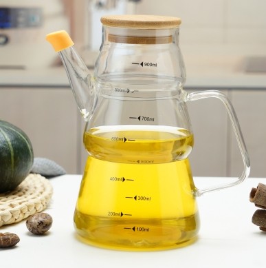 New Christmas Oil Bottle with Scale Sealed Sauce Vinegar Pot Kitchen Household Seasoning Bottle