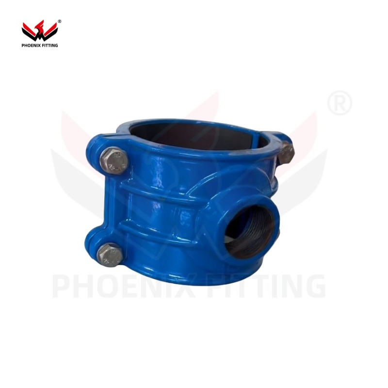 Хомут-седло из ковкого чугуна для труб ПНД, ПВХ и ПЭ