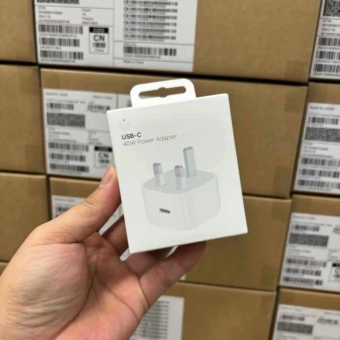 5 Year Warrange Mobile Phone Accessory Quick Super Charger USB-C 40W Power Adapter for iPhone17 16 Air Plus PRO Max UK 3 Pin Plug
