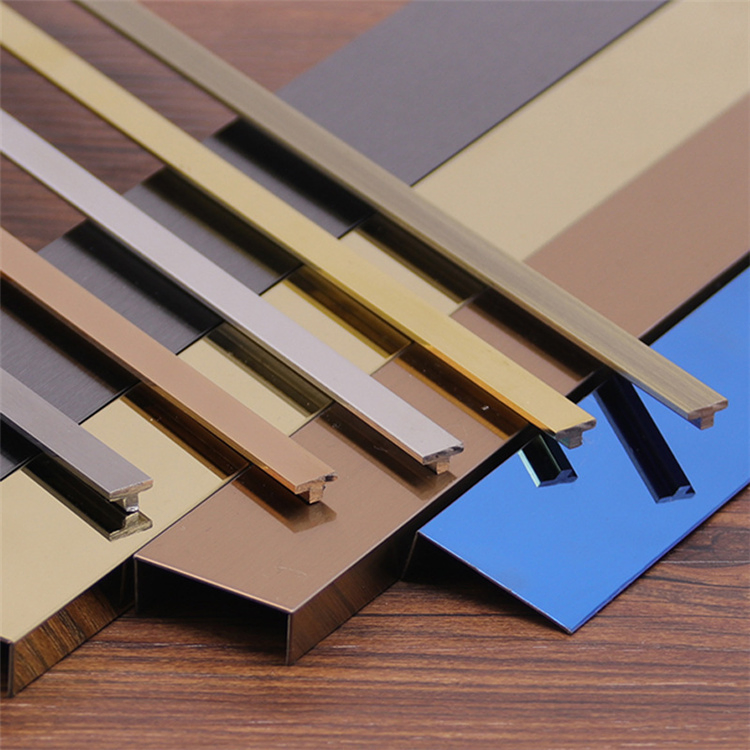Stainless Steel Decorative T-Shaped Tile Trim Corners Ceramic Tile