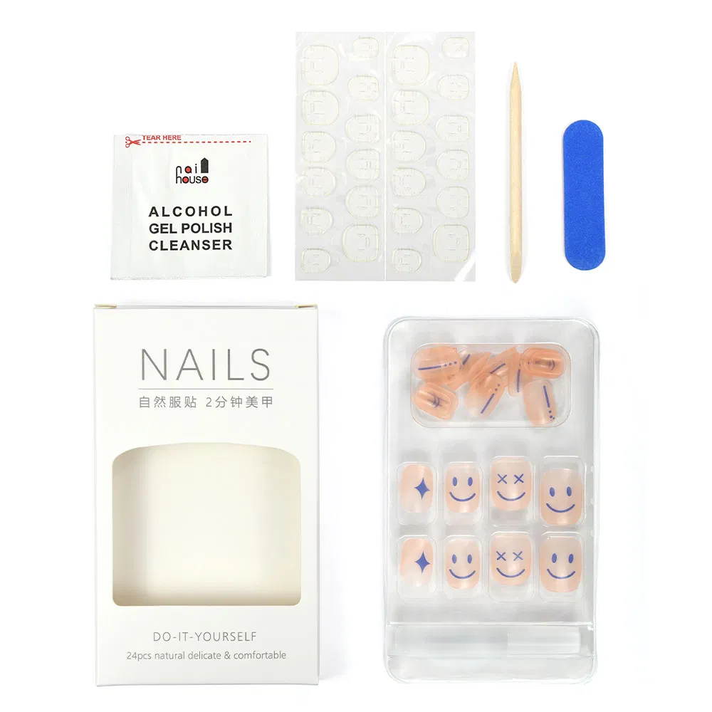 Handmade ABS Full Cover False Nail Kit Artificial Fake Press on Nails Art Set with Customized Box Packaging