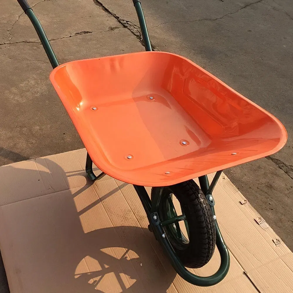 Reinforced Construction Wheelbarrow with Solid Wheels