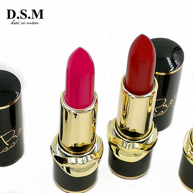 Dsm Waterproof Cosmetics 6 Color Red Lip Stick Women Lipstick