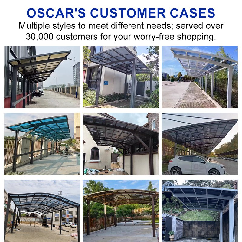 Waterproof Aluminum Alloy Polycarbonate Garage Sun Shed for Outdoor Car Parking Carport
