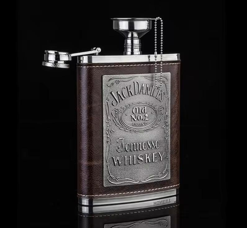 Leak Proof 18/8 Stainless Steel Liquor Hip Flask with Leather for Glen Calder Hazelburn