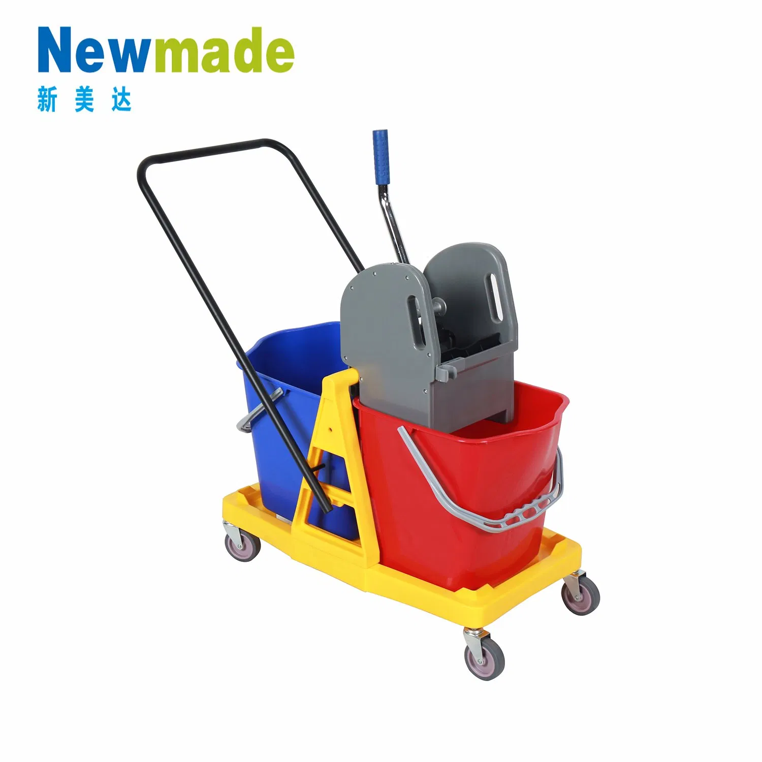 Down Press Double Mop Bucket Wringer Trolley with Wheels for Cleaning Company/Hotel/Restaurant