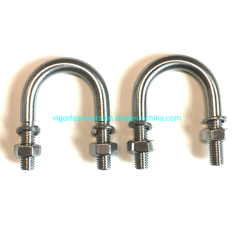 M4 M5 M6 Stainless Steel SS304 Carbon Steel Anchor Bolt J Hook Bolt U Bolt Clamp U Bolt U Bolt and Nut Truck U Bolts Bending Machine