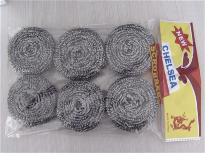 Galvanized Stainless Steel Wire Sponge Wool Pot Mesh Scourer for Wholesale