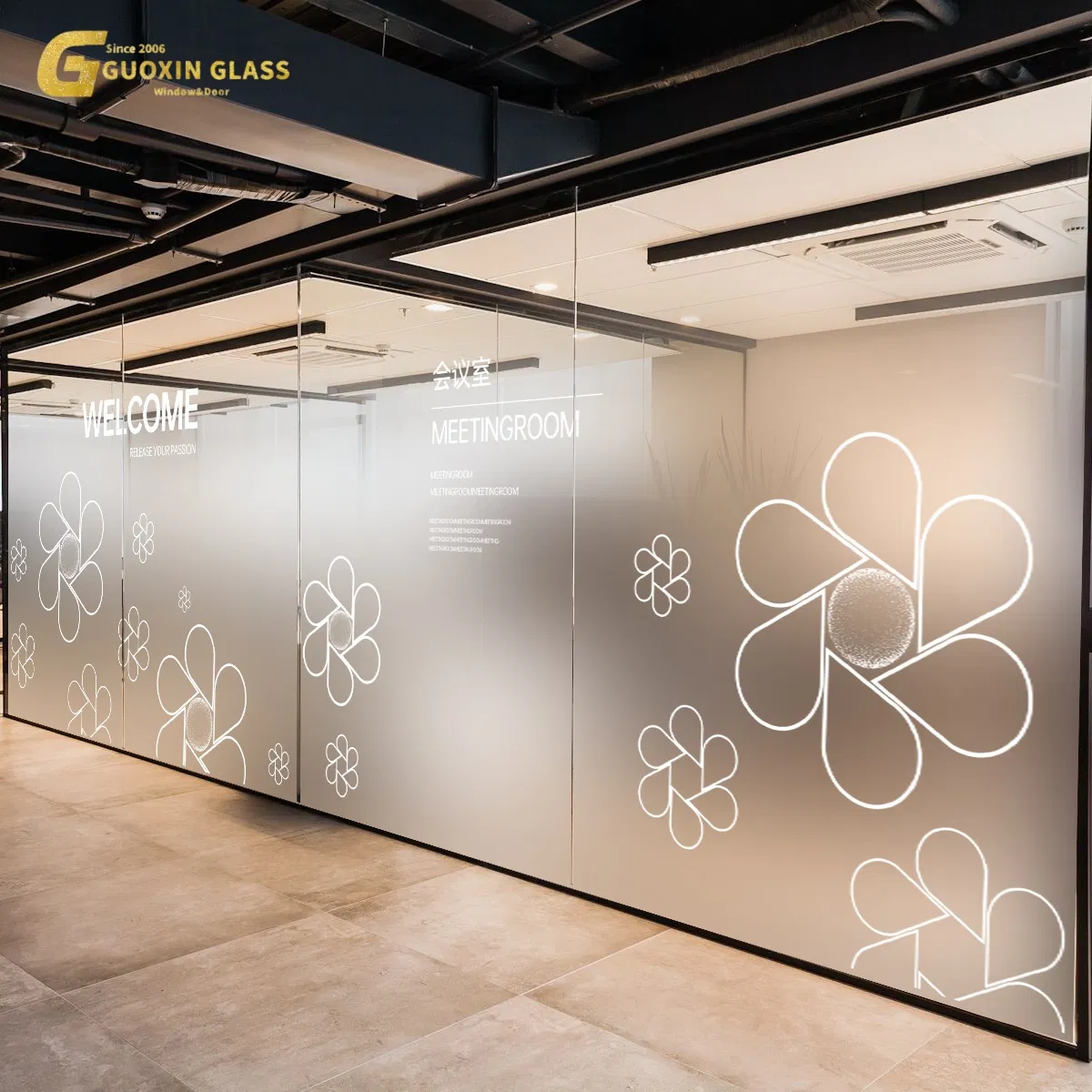 Customized Frosted Glass Panels for Windows - Guoxin 1220X1830 mm