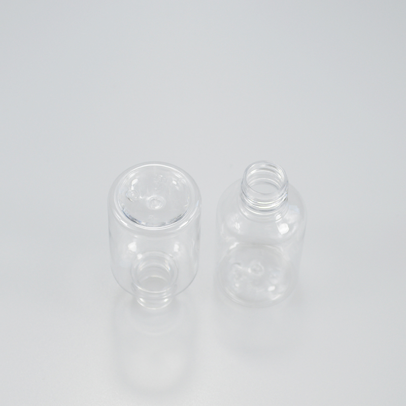 Plastic Pet Bottle 50ml 20/410 Round Boston Bottle with Sprayer Pump
