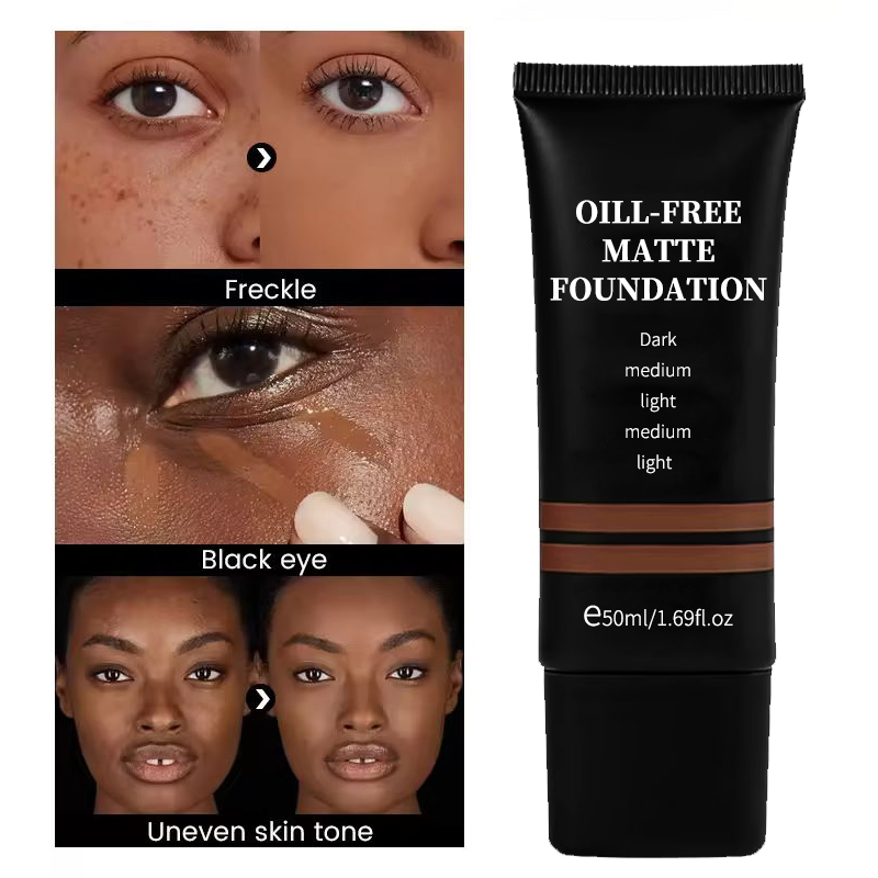 OEM ODM Custom Logo Wholesale Face Waterproof Matte Full Long-Lasting Barrier Concealer Matte Waterproof Liquid Foundation