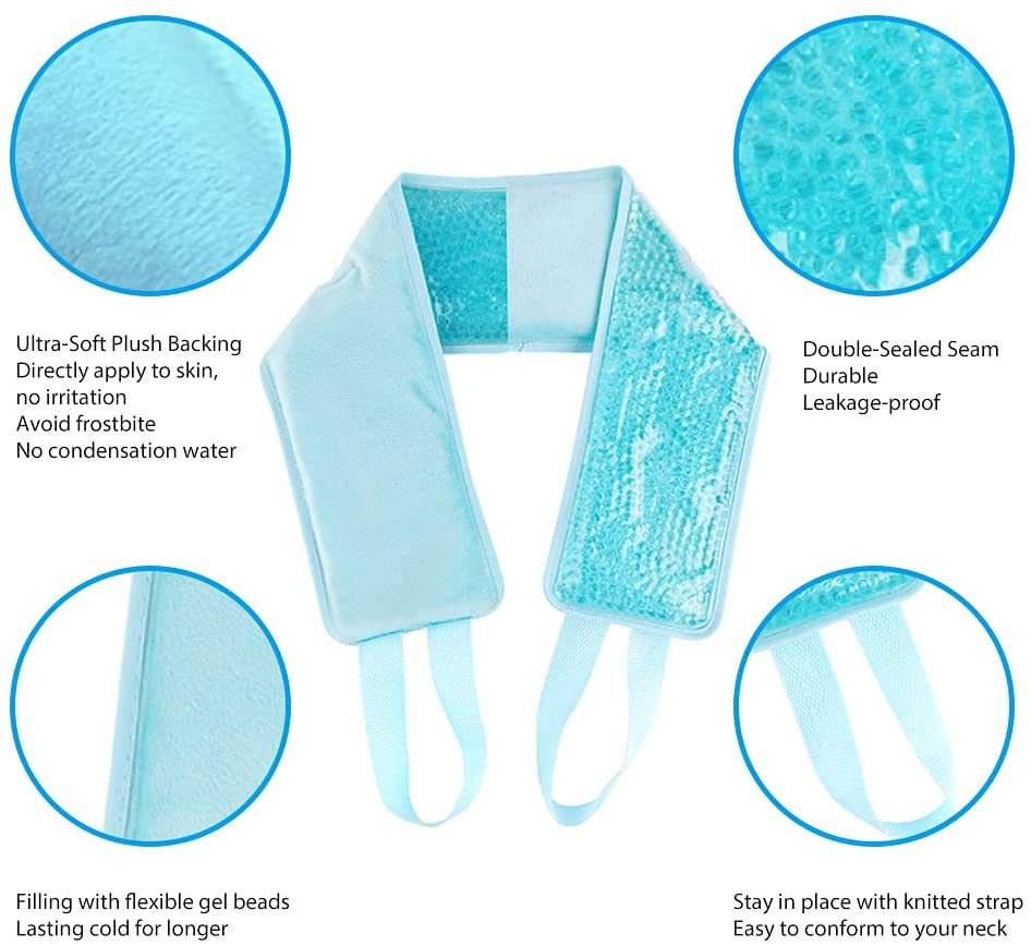 Neck Shoulder Pain Relief Gel Bead Hot Cold Ice Cooling Pack Wrap