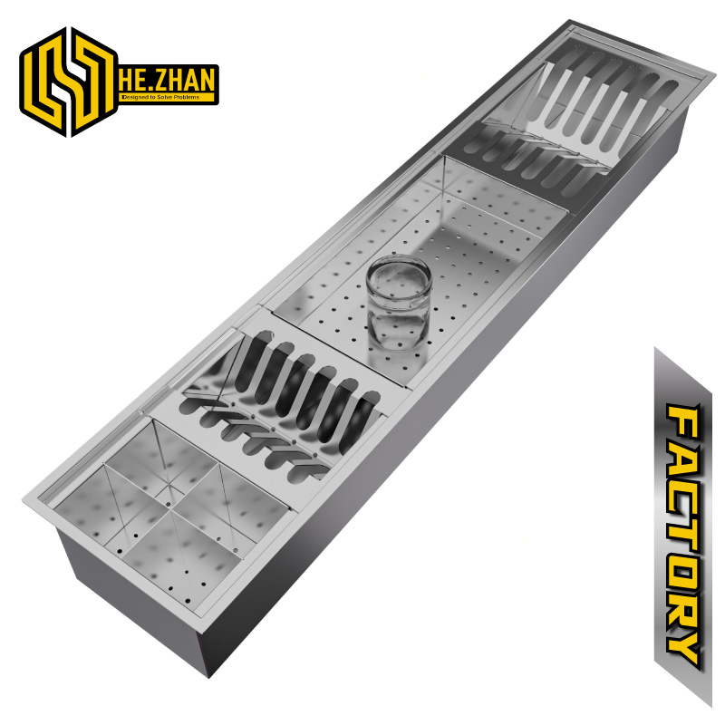 Countertop 304 Stainless Steel Kitchen Sink Household Plate and Cup Storage Rack Kitchen Sink Organizer