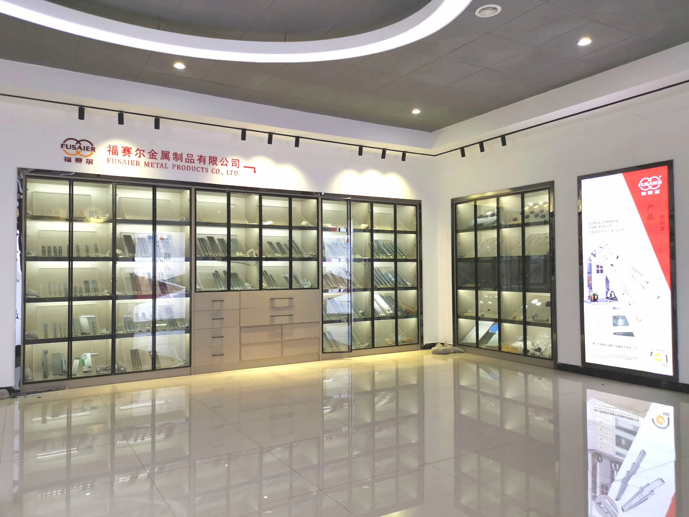 Hardware 53mm Heavy Duty Cold Rolled Steel Full Extension Ball Bearing Drawer Slides